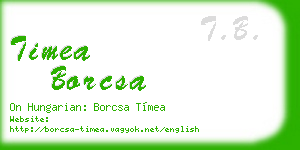 timea borcsa business card